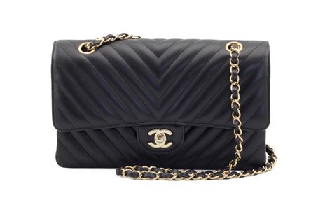 chanel chevron black bag